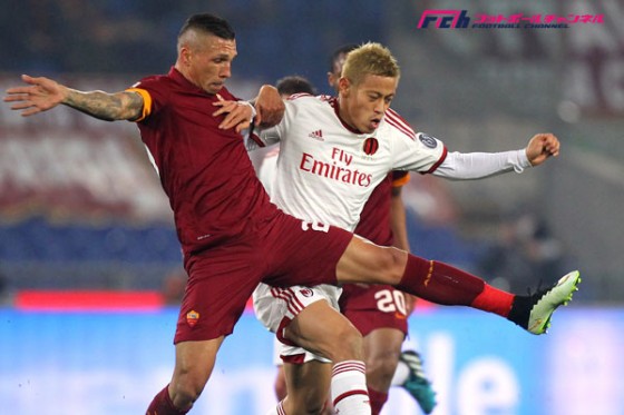 ミラン、10人で守りきりローマとスコアレスドロー。本田は見せ場なく途中交代