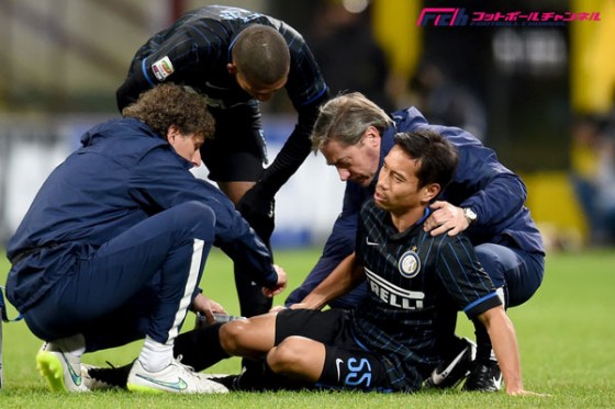 インテル、パレルモに快勝も長友が再び離脱。アジア杯と同じ右太もも負傷