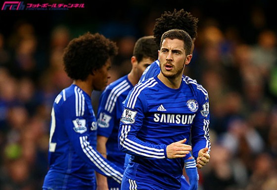 アザールの1G1Aでチェルシー勝利。ストークはアダムの60m弾実らず