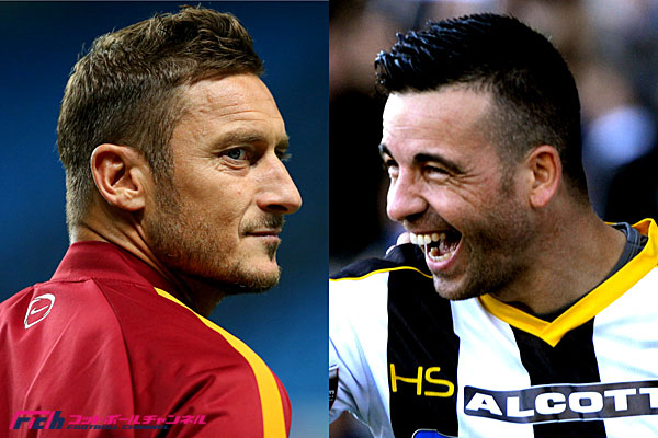 トッティとディ ナターレ セリエa通算得点記録を争う2人が揃ってゴール フットボールチャンネル