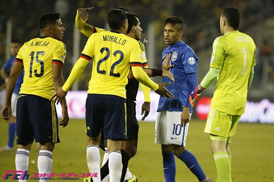 ネイマール、再びコロンビアに因縁。試合後の乱闘で一発退場に