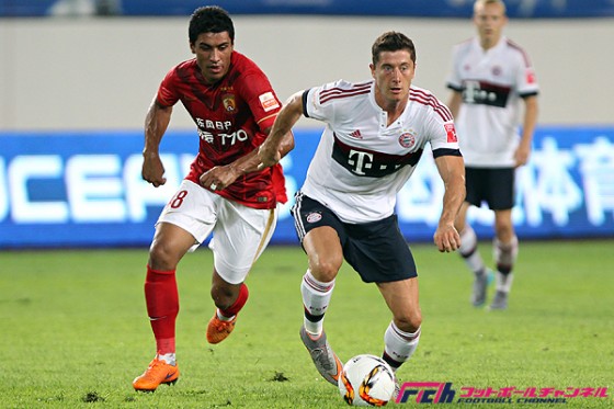 広州恒大、親善試合でバイエルンに勝利。新戦力ロビーニョ＆パウリーニョらも出場