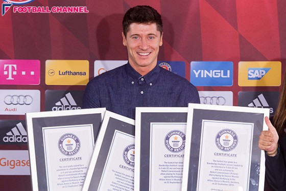 レバンドフスキ、”衝撃の5ゴール”で4つのギネス記録を達成