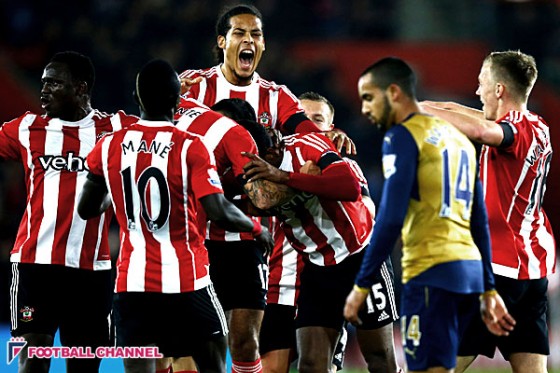 アーセナル、サウサンプトンに痛恨の敗北で首位浮上を逃す。吉田は出番なし