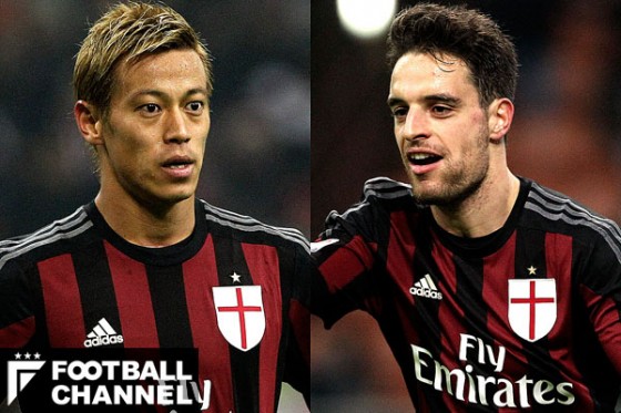 本田圭佑（左）とジャコモ・ボナベントゥーラ（右）