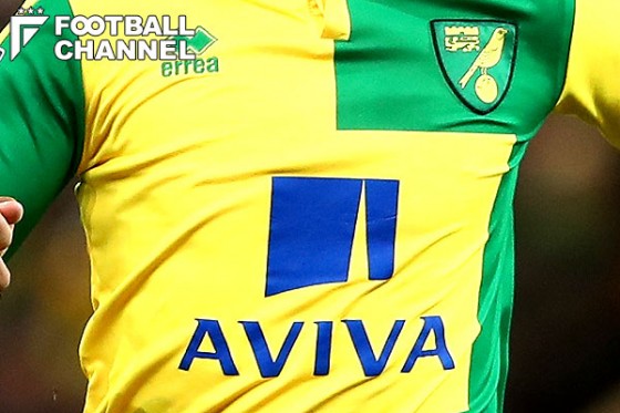 ノリッジの胸スポンサーを務めるAVIVA