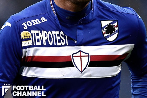 右肩部分にスポンサーをつけるサンプドリア