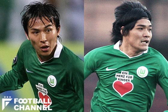 ヴォルフスブルク時代の長谷部誠（左）と大久保嘉人（右）