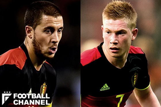 アザール（左）とデ・ブライネ（右）