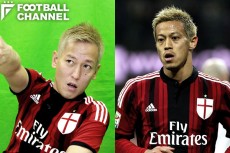 じゅんいちダビッドソンさん（左）と本田圭佑（右）