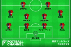 CS決勝第2戦に臨んだ鹿島アントラーズのスターティングイレブン
