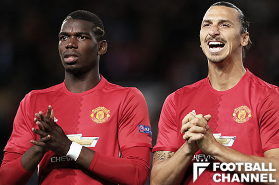 ポール・ポグバ（左）とズラタン・イブラヒモビッチ（右）