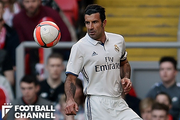 正規品00/01 レアル•マドリー ルイス•フィーゴ US規格:Lサイズ ルイス・フィーゴのサイン入りレアル・マドリード ホーム ユニフォーム