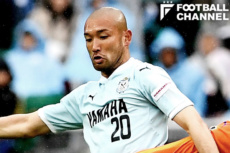 ジュビロ磐田のFW川又堅碁。前線で身体を張り続けている