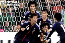 アウェイのオーストラリア戦でゴールを決めた栗原勇蔵（16番）