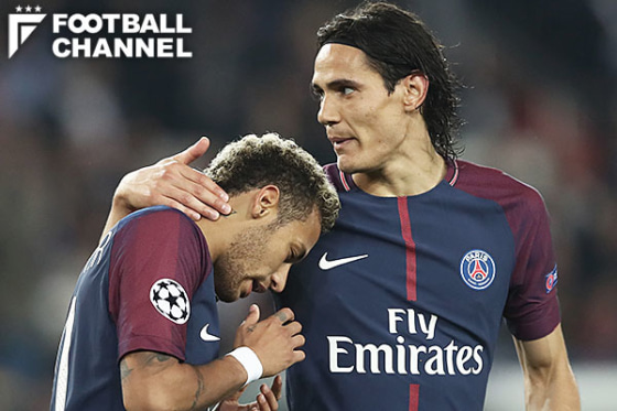 ネイマール（左）とエディンソン・カバーニ（右）