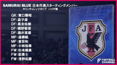 日本代表スタメン