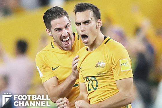 ゴールを喜ぶオーストラリア代表の選手たち