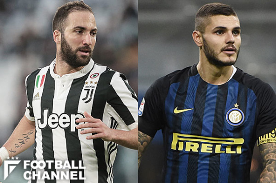 ゴンサロ・イグアイン（左）とマウロ・イカルディ（右）