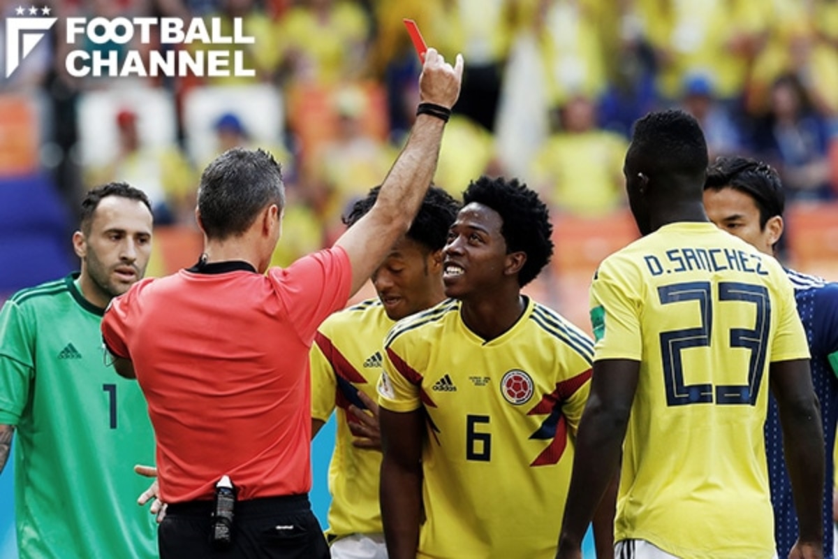 開始3分の一発退場は妥当だった コロンビアmfのハンドにvar介入の余地なし ロシアw杯 フットボールチャンネル