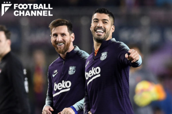 リオネル・メッシ(左)とルイス・スアレス(右)