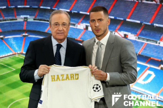 フロレンティーノ・ペレス会長（左）とエデン・アザール