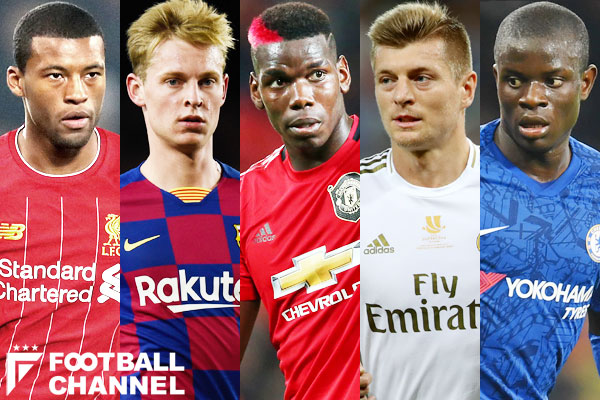 世界最高の中盤は誰だ セントラルmf能力値ランキング1位 5位 ポグバにカンテ 首位に立った名手とは 19 シーズン確定版 フットボールチャンネル