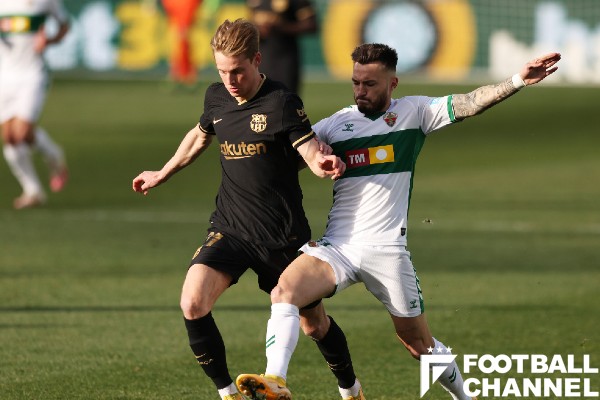 バルセロナ、デ・ヨングの1G1Aの活躍でエルチェに勝利。21歳MFプッチが