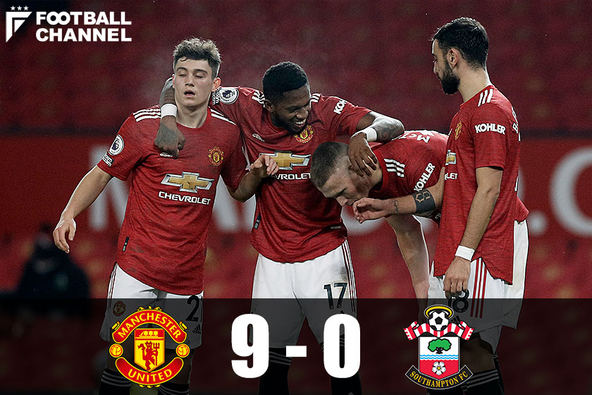 マンuが9 0圧勝 サウサンプトン加入の南野拓実は登録間に合わずベンチ外 フットボールチャンネル