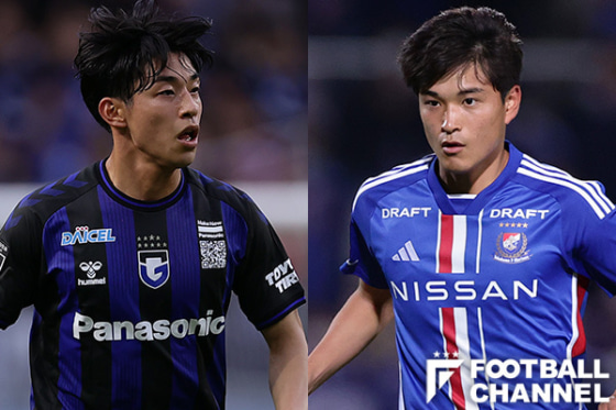 左：ガンバ大阪に所属する半田陸、右：FC東京に所属する山根陸