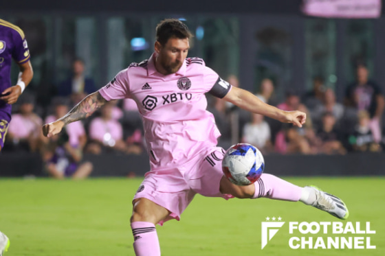 リーグスカップ決勝トーナメント1回戦でゴールを決めたメッシ