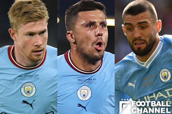 マンチェスター・シティのケヴィン・デ・ブライネ、ロドリ、マテオ・コヴァチッチ