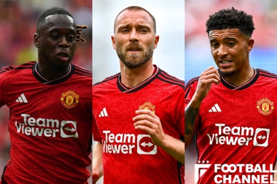 マンチェスター・ユナイテッドDFアーロン・ワン=ビサカ、MFクリスティアン・エリクセン、FWジェイドン・サンチョ