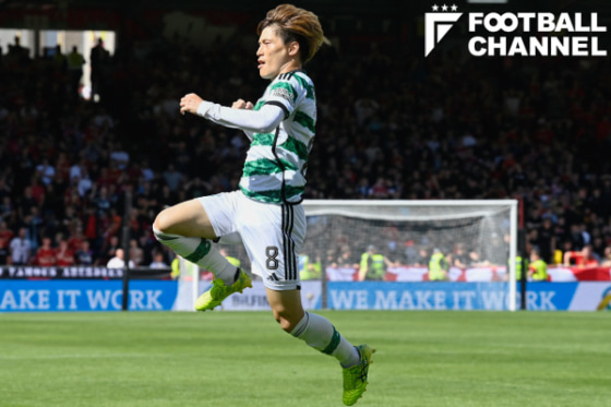 スコティッシュ・プレミアシップ第2節、アバディーン戦でゴールを決めたセルティックのFW古橋亨梧