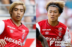 スタッド・ランスに所属する伊東純也と中村敬斗