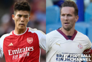 欧州CL、アーセナル対PSV(左:冨安健洋、右:ルーク・デ・ヨング)