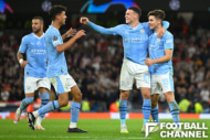 ゴールを喜ぶマンチェスター・シティのメンバー