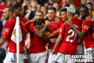 ゴールを喜ぶマンチェスター・ユナイテッドのメンバー