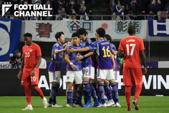 カナダ代表戦で先制したサッカー日本代表