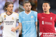 レアル・マドリードのモドリッチ、マンチェスター・シティのカルバン・フィリップス、リバプールのチアゴ
