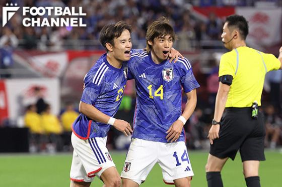 チュニジア代表戦の伊東純也と久保建英