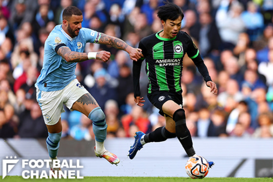 マンチェスター・シティ戦でゴールをもたらした三笘薫