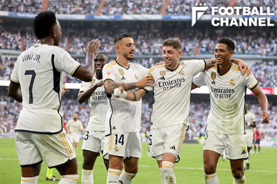 ゴールを喜ぶレアル・マドリードのメンバー