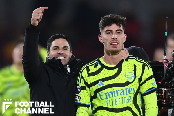 ブレントフォード戦後のカイ・ハフェルツとミケル・アルテタ