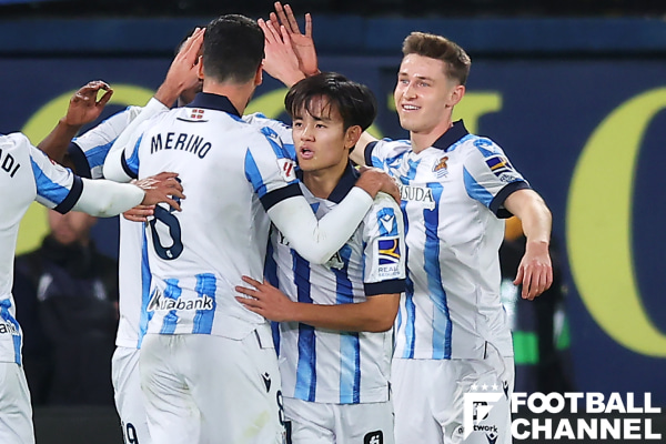 ラ・リーガ第16節、ビジャレアル対レアル・ソシエダでゴールを決めたサッカー日本代表MF久保建英