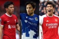 欧州チャンピオンズリーグ／ヨーロッパリーグ、日本人の成績・結果（左：遠藤航、中央：久保建英、右：冨安健洋）