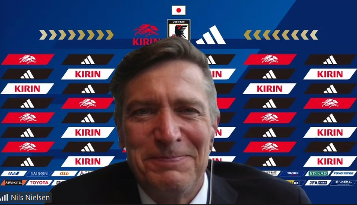 なでしこジャパン　ニルス・ニールセン監督　オンライン会見スクリーンショット