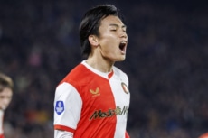 ゴールを決めたフェイエノールトFW上田綺世